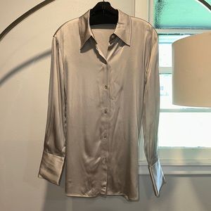 Vince Relaxed Long Sleeve Tie-Back Shirt M